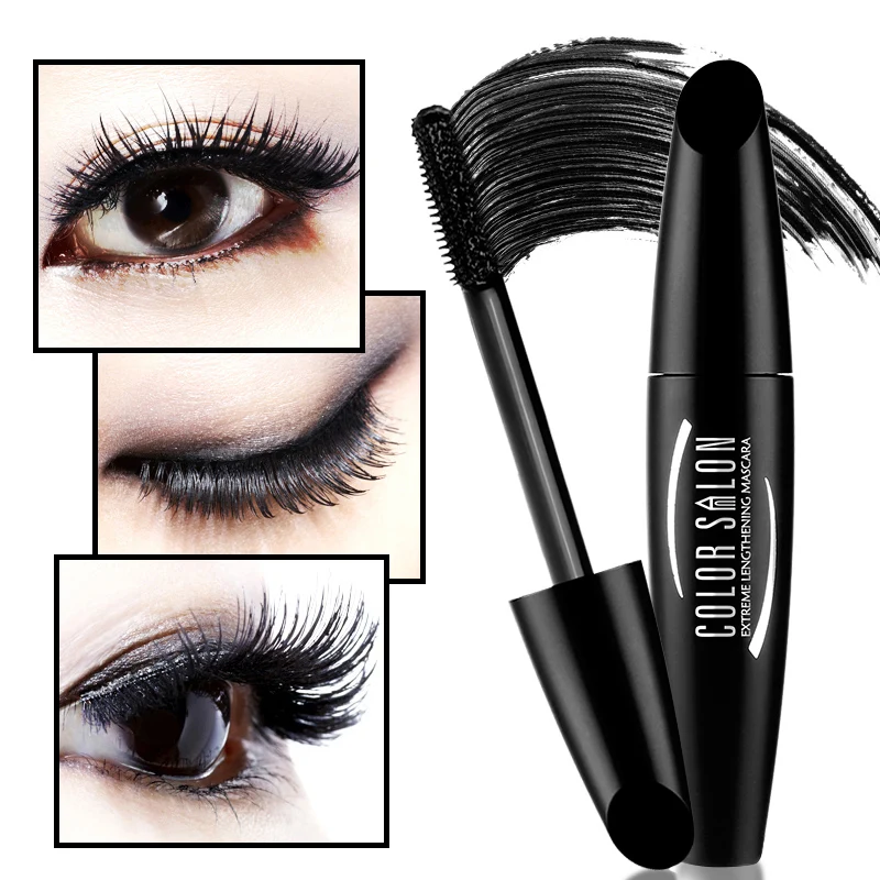 

Color Salon 4D Silk Fiber Eyelashes Lengthening Mascara Waterproof Long Lasting Lash Black Eyelashes Extension Makeup 3D Mascara