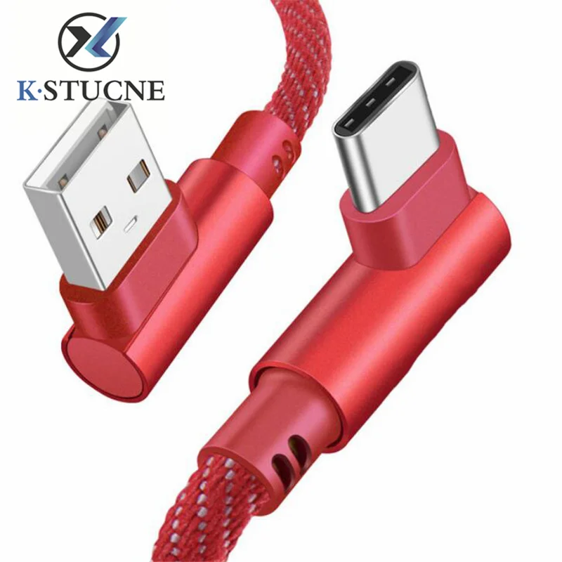 

90 Degree Micro USB Type C Cable Fast Charging Sync Cord USB-C For Samsung S9 S8 S7 Charger Cable For Huawei P30 P20 Phone Cable