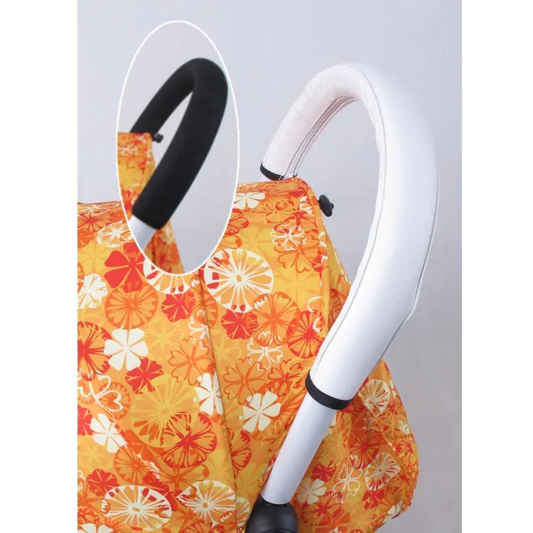 

PU leather cover for aiqi stroller handle for kissbaby stroller handrail black leather cover white and brown cover