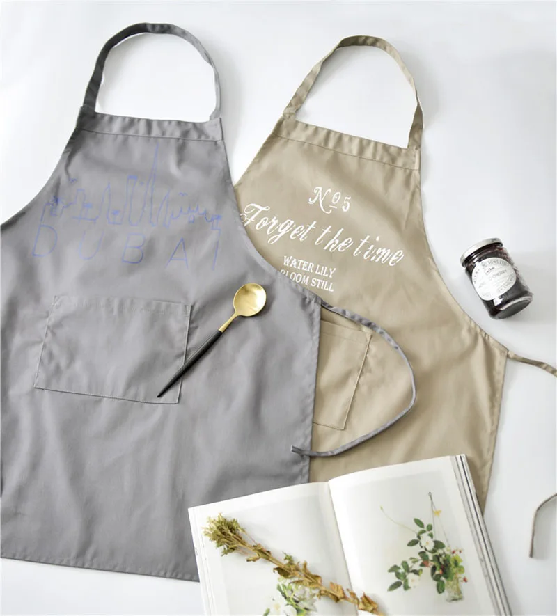 Men Women Apron Kitchen Cooking Baking Waterproof Oil-proof Apron Painting Work Clothes Hotel Coffee Shop Aprons Lengthen (12)