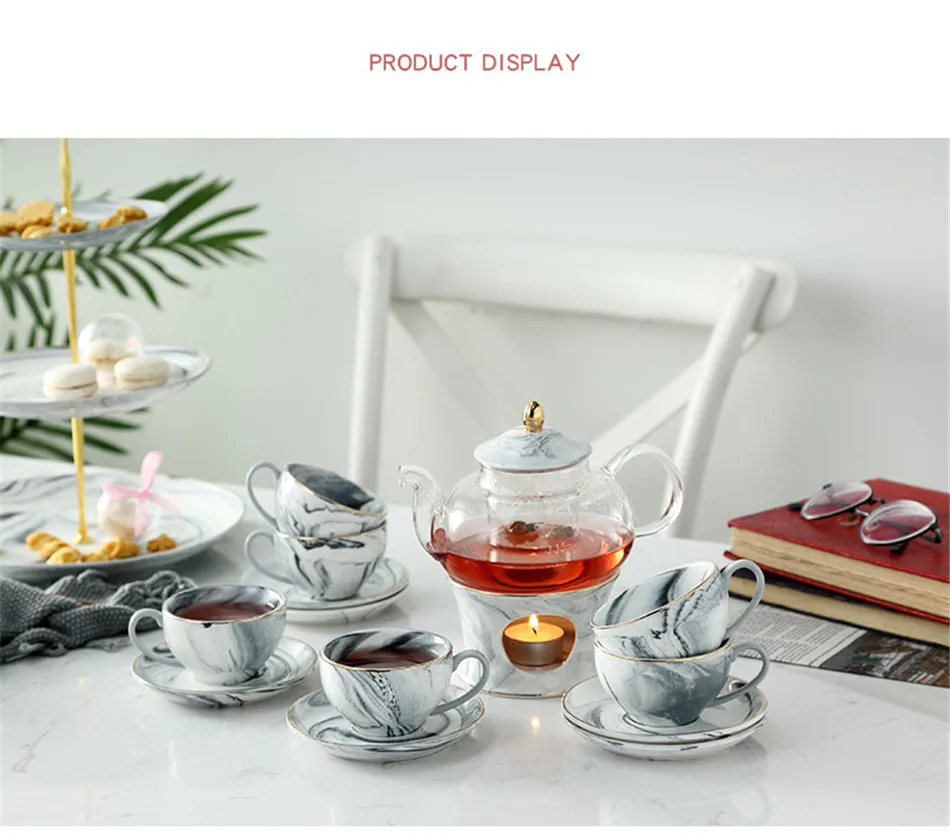 Marble Ceramic Cup Set Creative Gold Plating Milk Coffee Tea Breakfast Porcelain Golden Cup Couple Gift Wedding Decor 125ML (11)