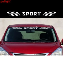 Autocollants en vinyle pour pare brise, drapeaux de course à carreaux, autocollants de Sport 