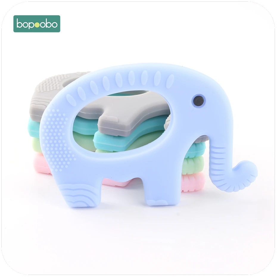 

Bopoobo Baby Teether Silicone Cute Elephant 1pc BPA Free Teething Accessories Food Grade Jewelry Nursing Necklace Pendants