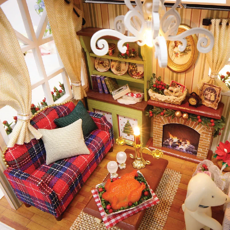 CUTEBEE кукольный дом Миниатюрный DIY кукольный домик с деревянная мебель для дома игрушки для детей рождественские подарки
