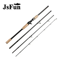 JSFUN спиннинг 1,8 м 2,1 М 2,4 М 2,7 м 3 м углеродистая рыболовная удочка 4 секции перемещения забрасывания удочки стержень Средний быстро 10-25 г FG115