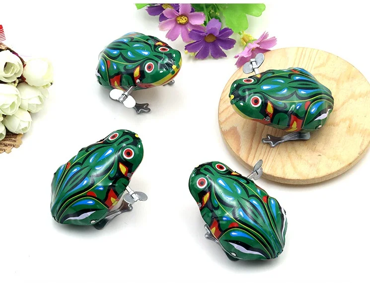 3pcs/set Clockwork Frog Toys Kids Classic Tin Wind Up Clockwork Toy