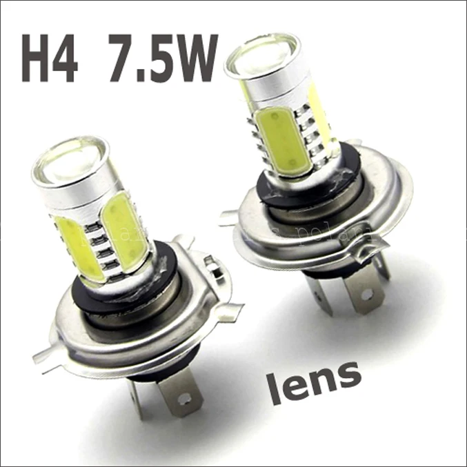 

2x H4 7.5W with lens Super Bright Car LED Front Headlights High h4/h7 Low Beam Light Fog Bulb Lights Lamp 12V-24V White #ef