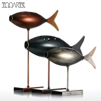 

Tooarts Sculpture Submarine Fish 3 Style Metal Sculpture Cool Sculpture Fish Modern Artwork Home Decoration