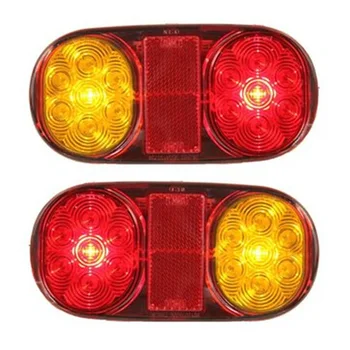 

2pcs 12V 14LED Tail Brake Light Indicator Lights For Truck Red + Yellow Long Lifespan, Waterproof, Durable To Use
