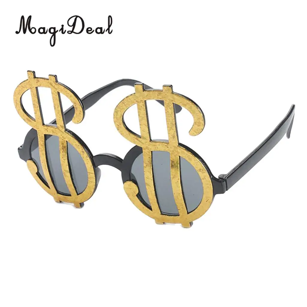 Fashion Golden Shiny Dollar Signs Costume Eye Glasses Money Sunglasses Fancy Dress Party Photobooth Eyewear
