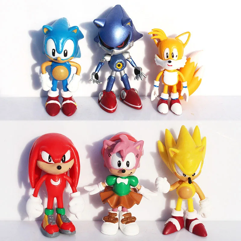 6 шт. Высокое качество X SEGA Соник Ежик Коллекция фигурку модель 2 5 дюймов см