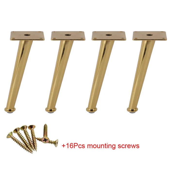

4pcs Furniture feet 20cm Metal Tapered table Sofa Cabinet legs Cupboard Coffee tea bar Stool chairs Feet With mounting screws