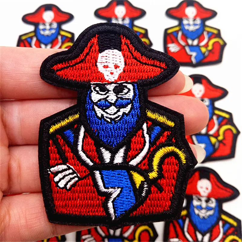 Wholesale 10Pcs Pirate Captain Badges Patches Iron On Sewing