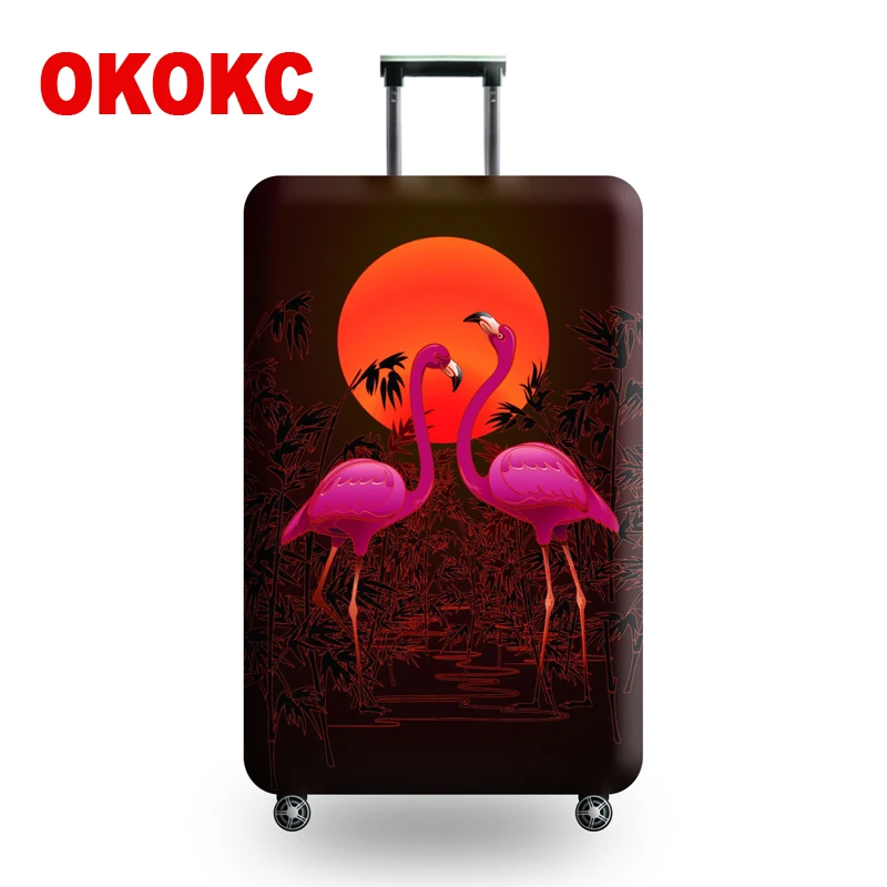 Плотный Дорожный Чехол OKOKC с фламинго для багажника эластичный чехол чемодана 19 32