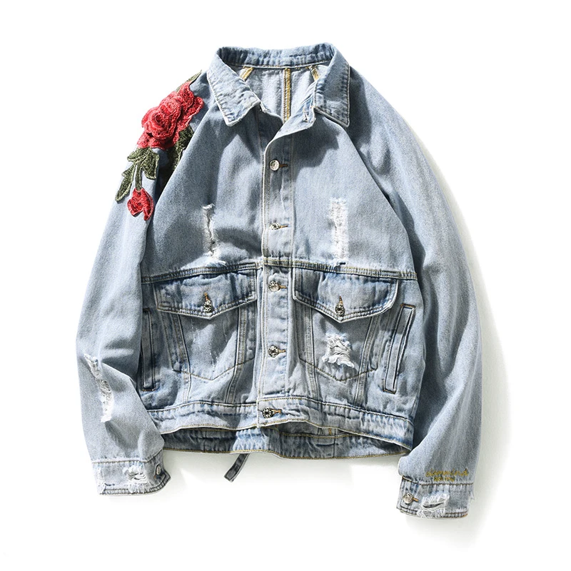 floral jean jacket mens