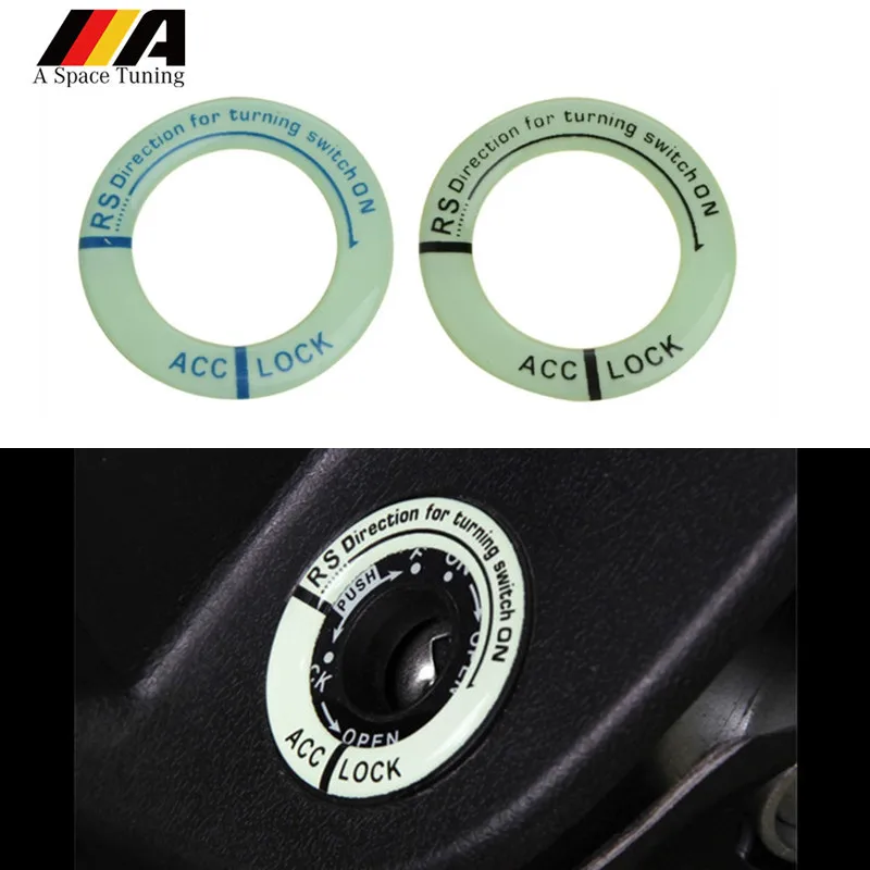 

3D Gel Glow Key Ring Sticker Luminous Ignition Switch Cover Car Styling Circle Light Decoration Universal For Auto Motorcycle