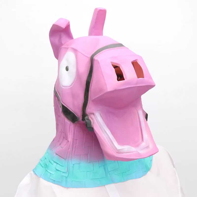 

Fortnight Rainbow Horse Halloween Mask Party Cosplay Llama Pink Bear John Wick Reaper Action Figure Toys Latex Mask