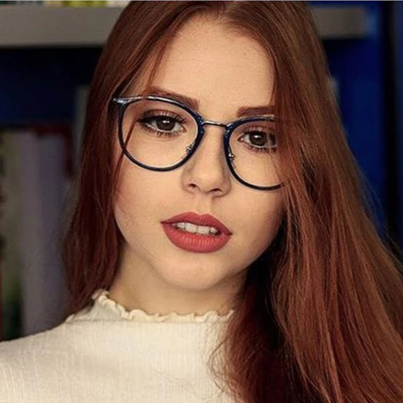 

mimiyou Fashion High-grade Round Glasses Frame Women Optical Eyewear Men Lady Eyeglasses Frame Clear UV400 Brand Designer oculos