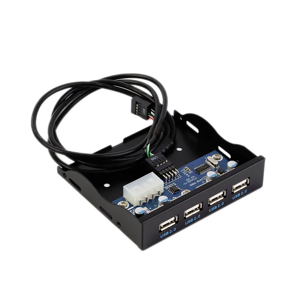

3.5" Floppy Bay Front Panel 4 Ports USB HUB 2.0 Expansion Adapter Connector Wholesale