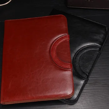 

Business office supplies imitation leather loose-leaf portable bill manager folder A4 multi-function folder Color: black / brown