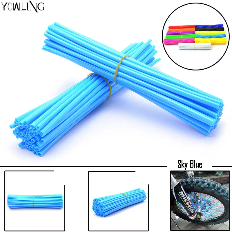 72 pcs motorcycle Dirt Bike Enduro Off Road Wheel RIM Spoke Skins covers for KTM KAWASAKI YAMAHA HONDA 125 SUZUKI 250 450 DUCATI
