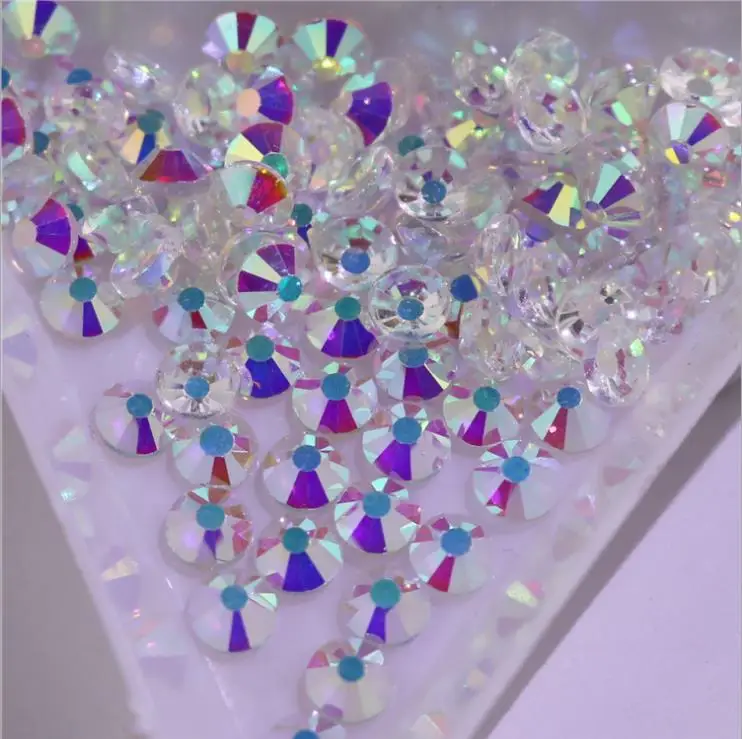 

ss3-ss30 czech crystal AB Unfoiled FlatBack Nails rhinestones Non hotfix Nail Art Decoration phone case DIY jewelry making beads