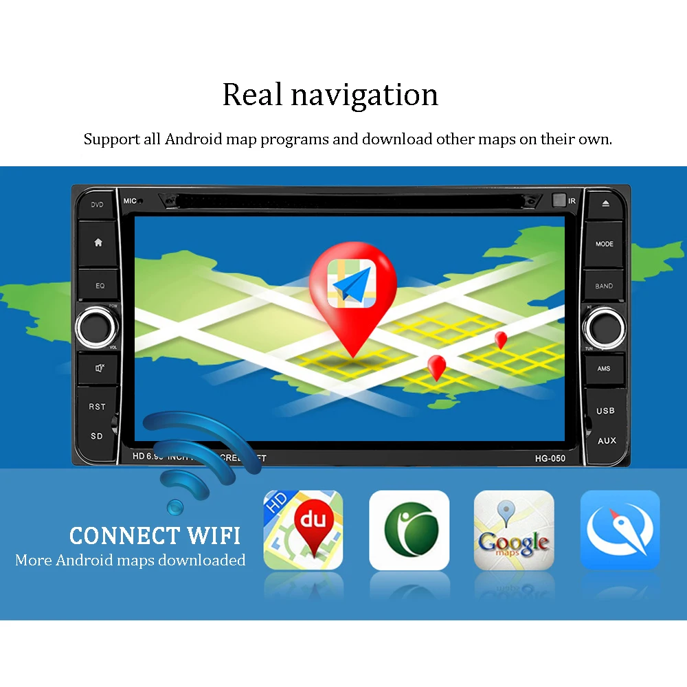 Sale Podofo 7" Android 2 Din Car Radio DVD Stereo Audio GPS Navigation 2din Multimedia player For Toyota Corolla Automagnitol Player 3