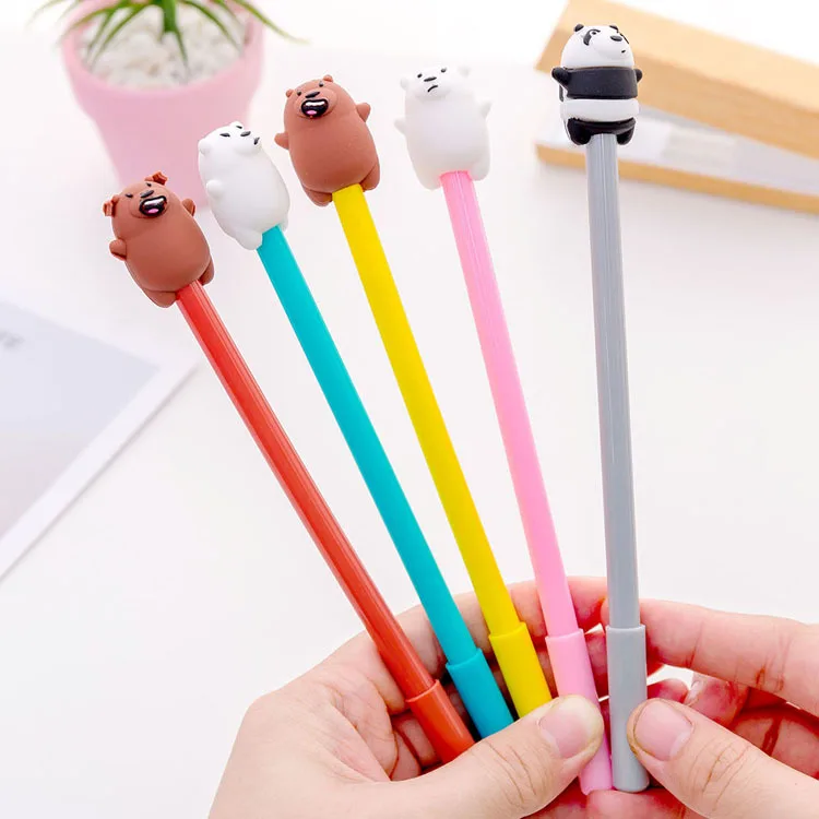 

Jonvon Satone 12 Pcs Bears Gel Pen Cute Cartoon Panda Neutral Pens Creative Black Brown Bear Water Pen Student Stationery Gifts
