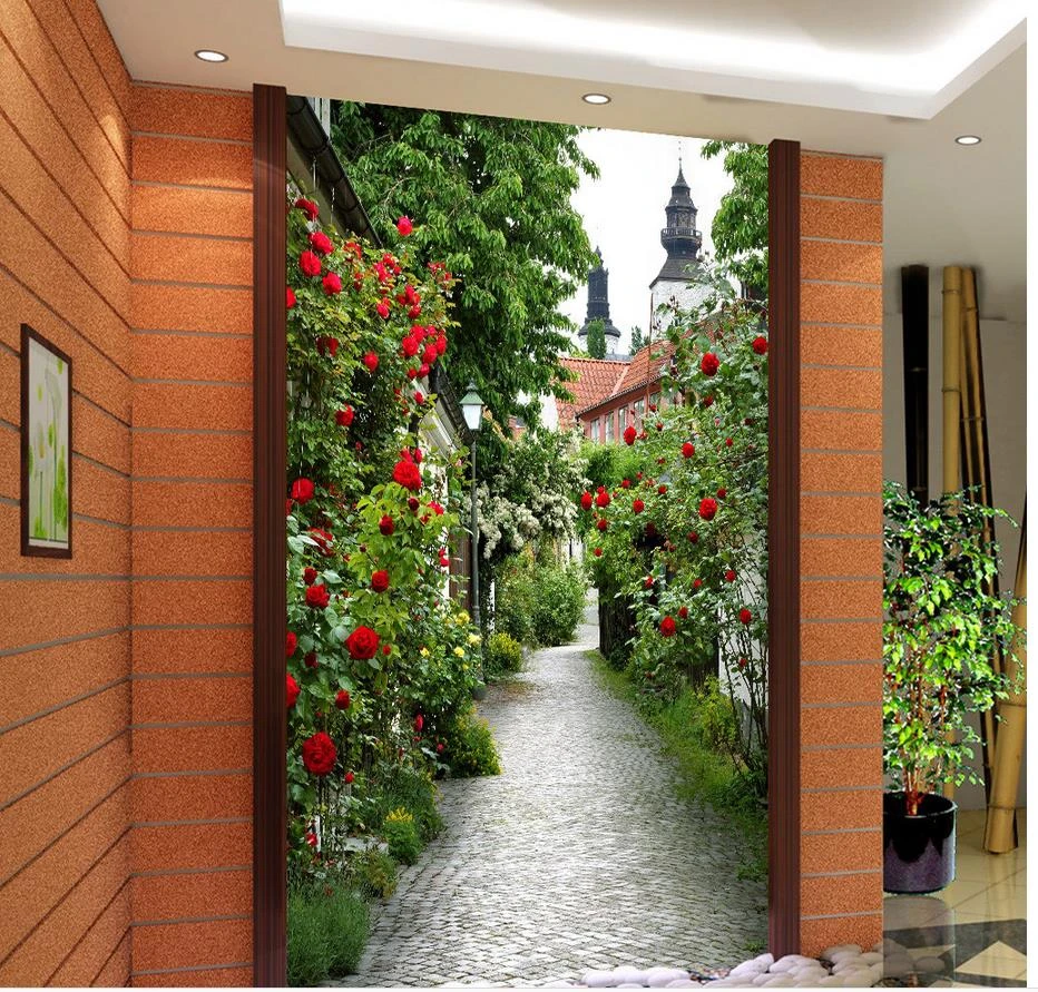 3d壁紙用ルーム田舎道風景の背景絵画mural 3d壁紙写真壁壁画壁紙 3d Wallpaper For Room 3d Wallpapermural Wallpaper Aliexpress