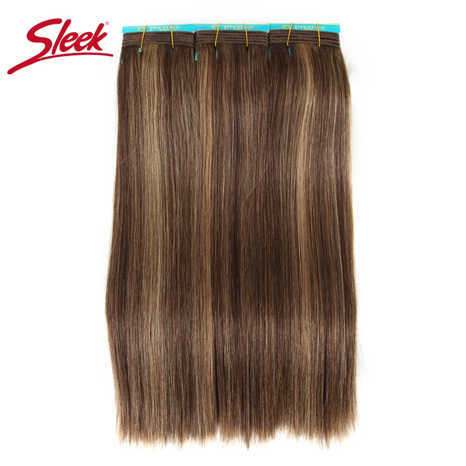 

Sleek Colorful Hair Double Drawn Brazilian Remy Human Hair Bundles Silky Straight Hair Weave P4/27 Color Human Hair Extension