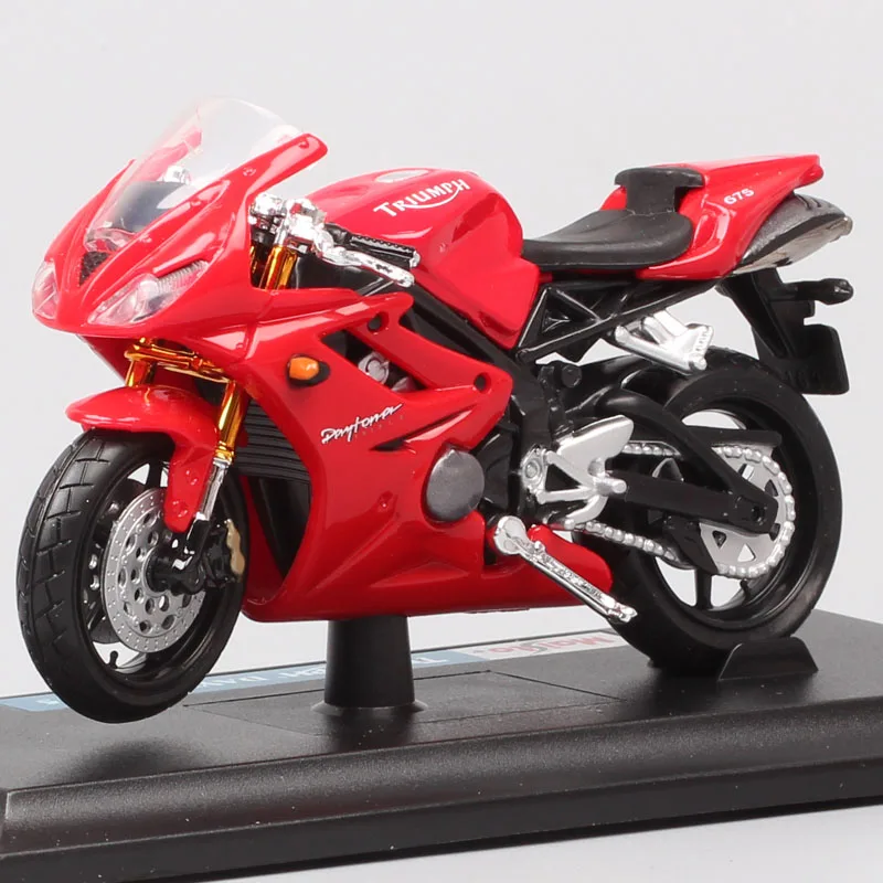 

Maisto 1:18 mini TRIUMPH DAYTONA 675 triples moto bike model scale motorcycle Diecast Toy Vehicles of gift miniature free wheels