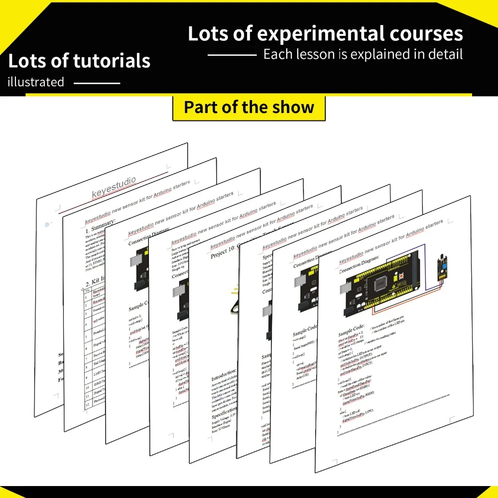 Keyestudio Сенсор Starter Kit(Mega2560+ щит V1) для Arduino проект W/Подарочная коробка+ Сенсор s(30 шт.)+ PDF(онлайн