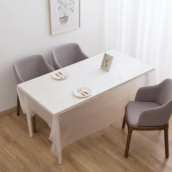 

10PCS Disposable Tablecloths Table Cover Rectangular Transparent Tablecloth for Wedding Birthday Party Hotel Banquet Decoration