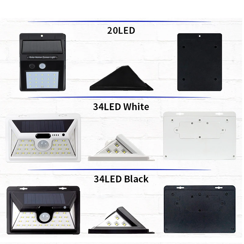 34 Leds Solar Lights Outdoor Motion sensor Wall Lamp Waterproof for Garden Yard Solar lamp Applicable to front door garage wall