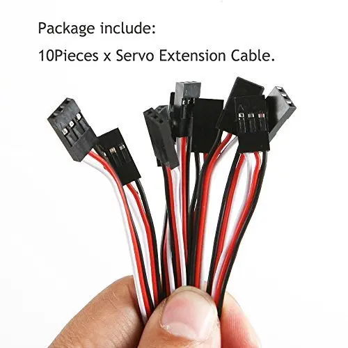 RC Servo Extension Cable 10Pcs Servo Extension Cable Lead Wire Male to Male JR Plug 10cm 3.93 inch 3 Pin Cord for Futaba RC Plane