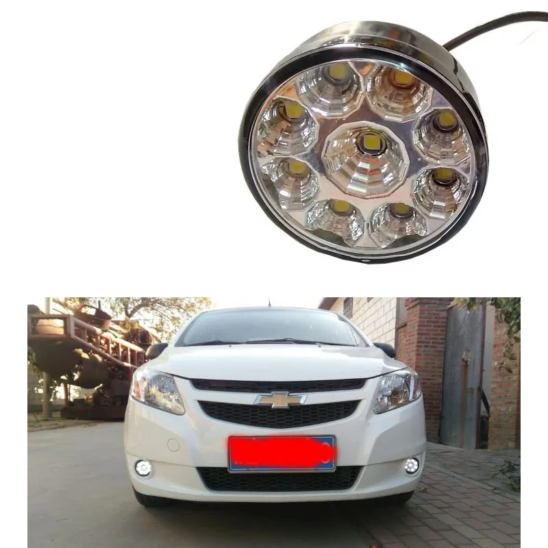 

2 pieces LED Round Daytime Driving Running Light DRL Car Fog Lamp Headlight White car styling