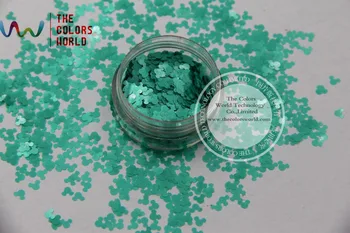 

TCP07 Solvent Resistant Pearlescent Light Green Colors Mickey Mouse shape Glitter 4.0MM Size Glitter for nail Art makeup or DIY