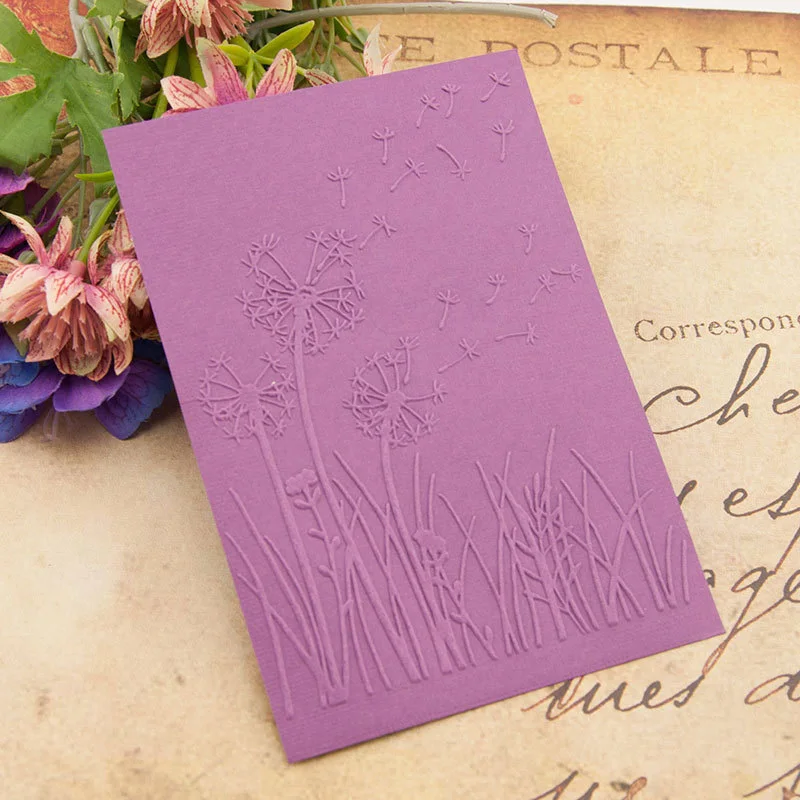 

Dandelion Grass Textured Plastic Embossing Folders for card making Template Dies Scrapbooking Paper Craft Supplies embosser DIY