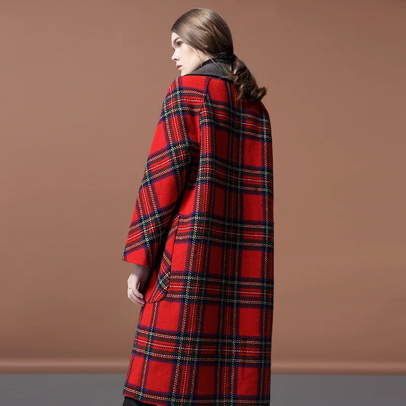 Manteau Boutonnage Nouvelles face Lâche De À Multi Double Treillis Mode 2018 Femmes Laine Veste Double aAnwdxzZZX