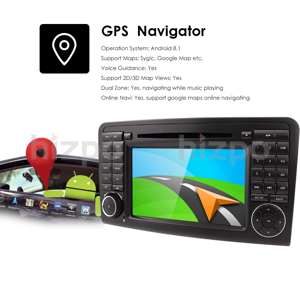 Best 7"2Din Android 8.1 CAR DVD player For Mercedes Benz ML GL CLASS W164 ML350 ML500 X164 GL320 AutoRadio GPS Stereo 2G+16G Wifi SWC 18 Best 7"2Din Android 8.1 CAR DVD player For Mercedes Benz ML GL CLASS W164 ML350 ML500 X164 GL320 AutoRadio GPS Stereo 2G+16G Wifi SWC 18