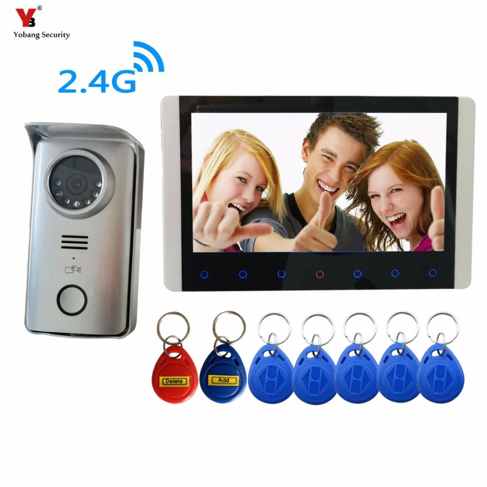 Yobang Security 7 inch Wireless Intercom Video Door Phone 1 Camera and 1 Monitors PIR Take Picture 2 Way Audio 5 RIFD card Yobang Security 7 inch Wireless Intercom Video Door Phone 1 Camera and 1 Monitors PIR Take Picture 2 Way Audio 5 RIFD card