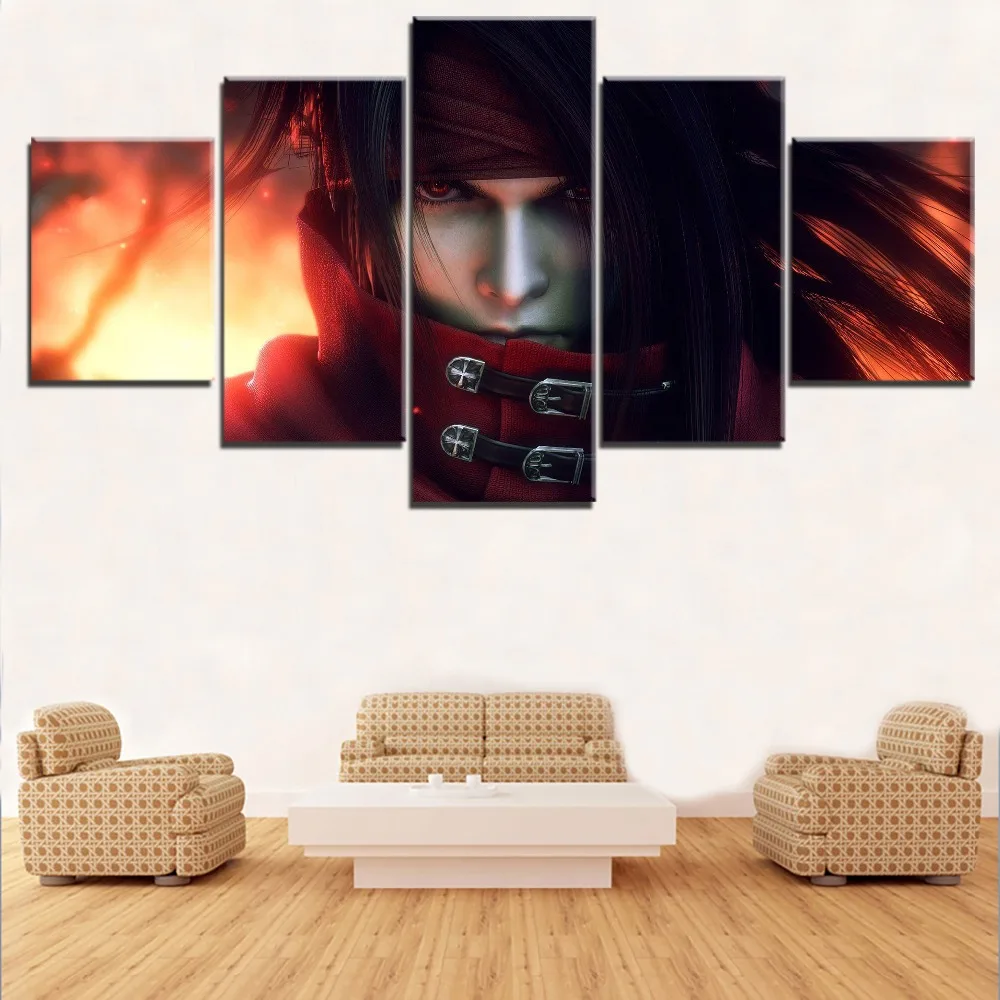 

Canvas Print Poster For Living Room Wall Art Picture 5 Pieces Game Final Fantasy VII Dirge of Cerberus Role Painting Home Decor