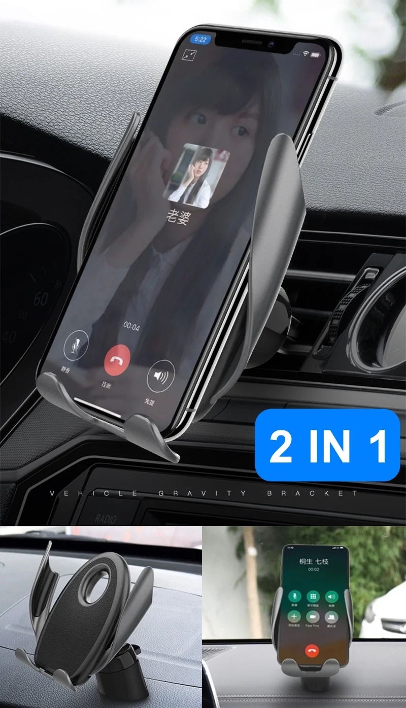Tongdaytech Автомобильный держатель для телефона для IPhone X Gravity Air Vent крепление подставка для мобильного телефона универсальная поддержка смартфона Voiture