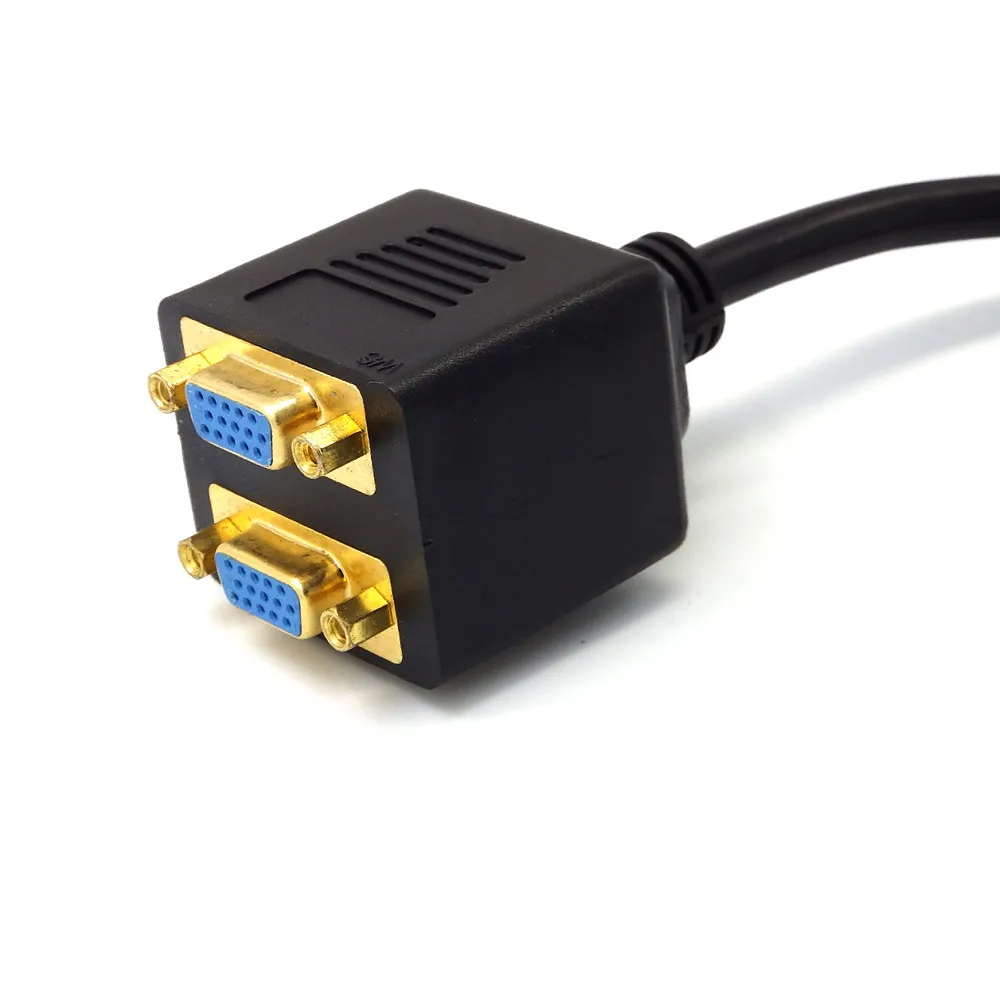 Высококачественный Новый Кабель адаптер 1 VGA папа 2 Женский монитор Y сплиттер