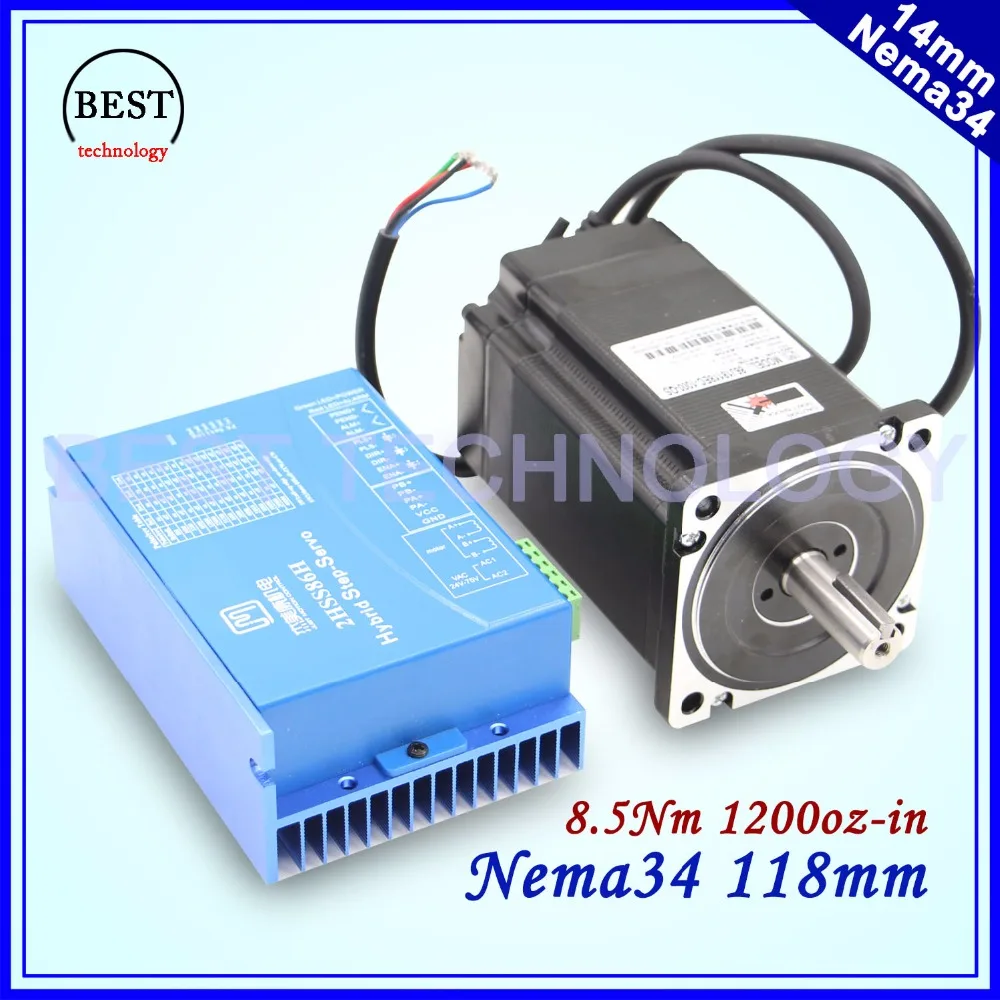 

Nema34 Closed Loop Motor 8.5Nm Hybrid Stepping Motor Hybrid Motor Nema 34 6A 1200Oz-in Motor Driver DC(40-110V) / AC(60-80V)