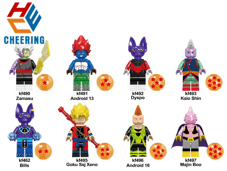 

KF6036 Single Sale Bricks Dragon Ball Series Black Goku Rose Figures Collection Building Blocks For Best Children DIY Toys Gift