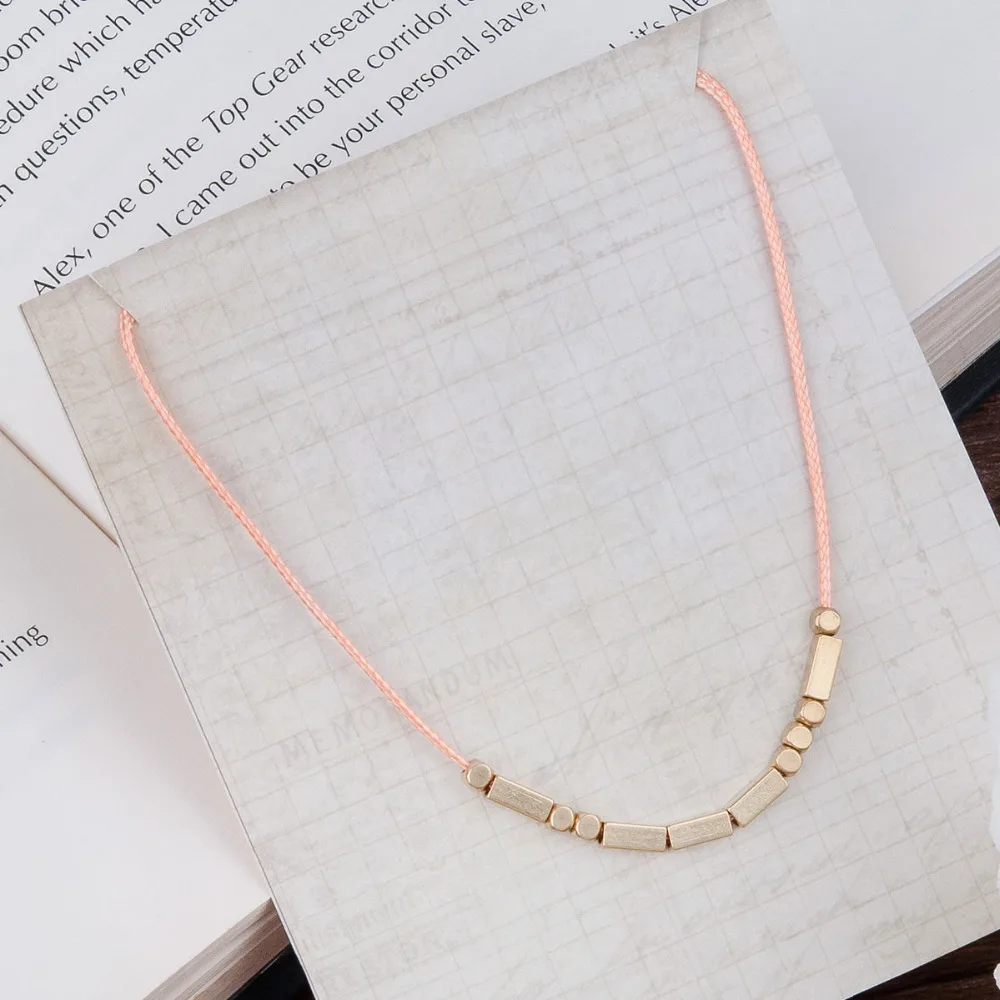 DoreenBeads Морзе "любовь" ожерелье оранжевый воск шнур античное золото цвет