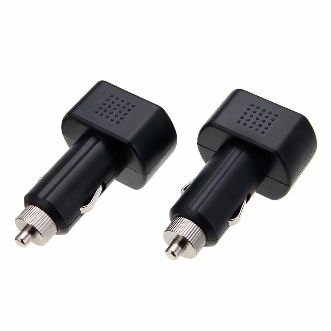 2pcs DC 12V 24V LED Auto Car Battery Volt Voltage Meter Gauge Cigar Lighter Plug Black