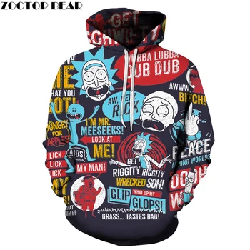 

Funny Hoodies Men Women Sweatshirts 3D Hoodie Rick and Morty Pullover Streetwear Hoody Anime Tracksuits Asian size s-6xl