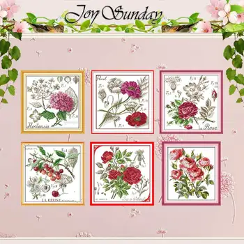 

Shadows of flowers Rose Poppy Cherry counted Cross Stitch 11CT 14CT Cross Stitch Set DIY Cross-stitch Kit Embroidery Needlework